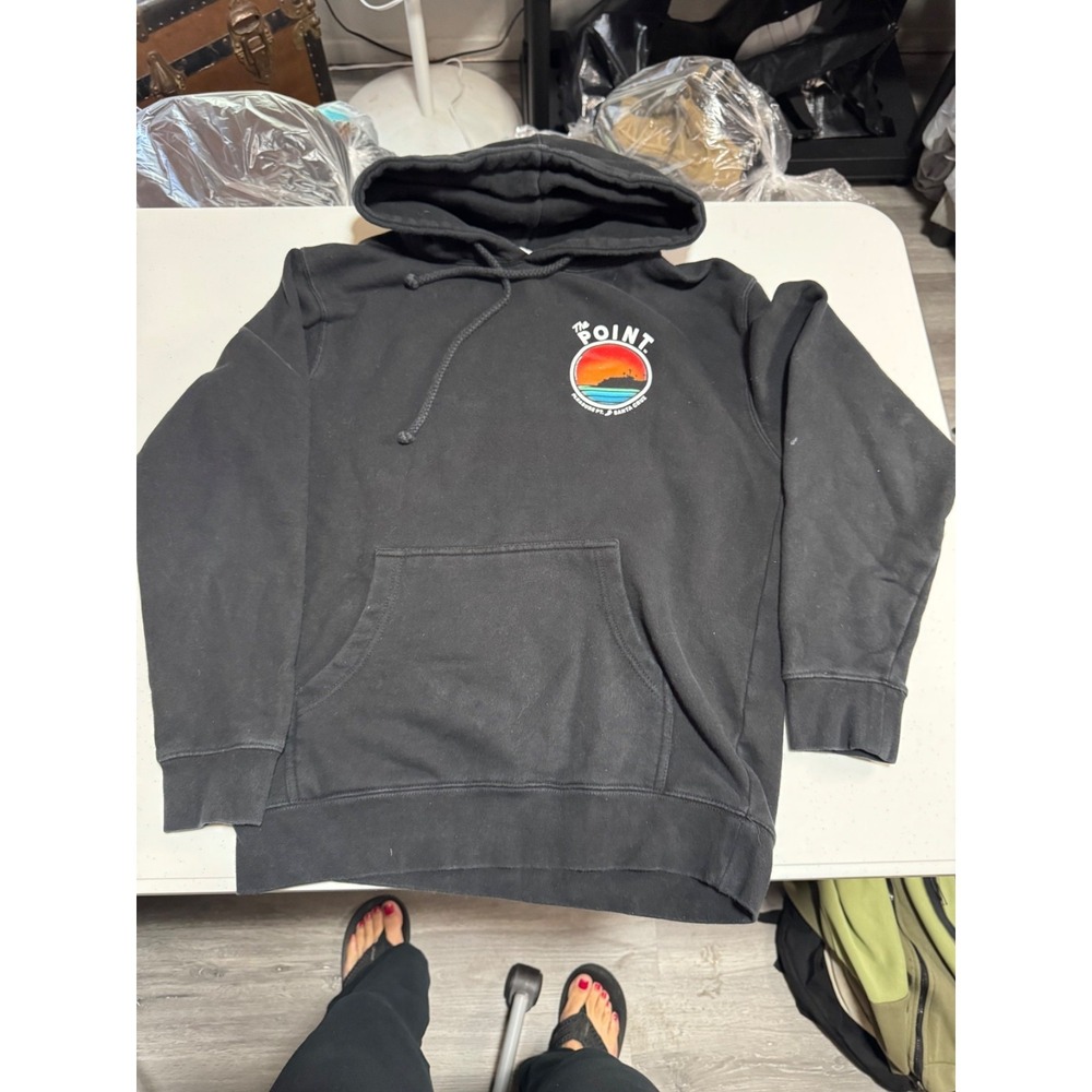The Point Hoodie Black Sunset Surf Skate Pullover Sweatshirt Size Small